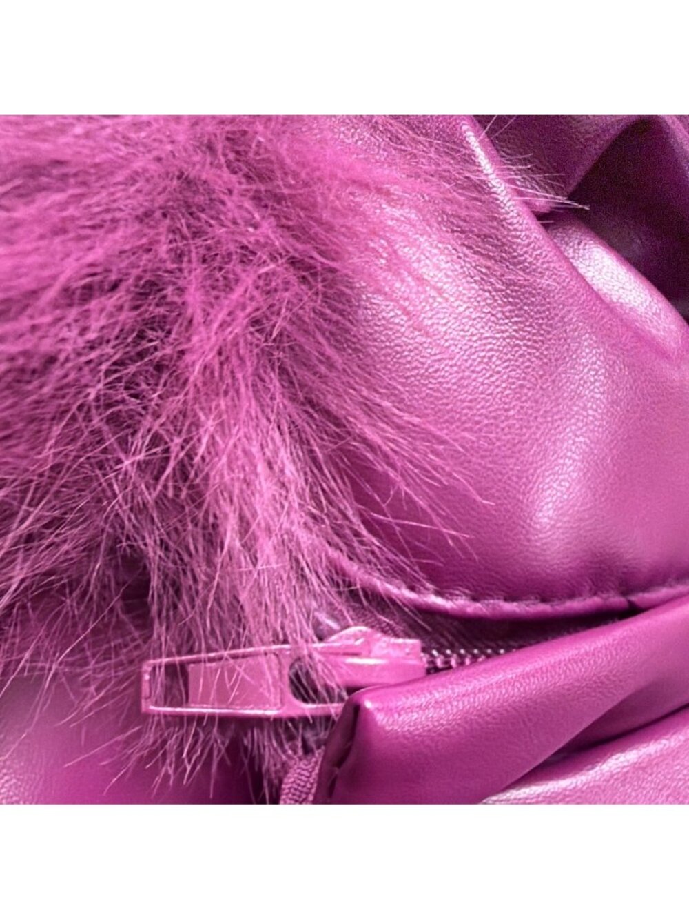 Fashion Nova Girls Purple Puffer Coat Faux Fur Hood Size 14 Y2K Winter - Picture 10 of 11